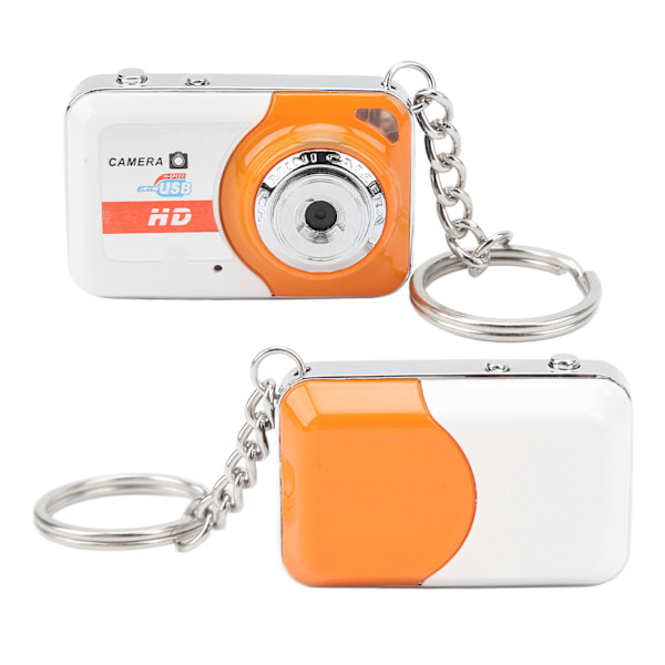 Stilren Mini Tummkamera med HD-Video och Foton - Utsökt Orange Mini DV Design