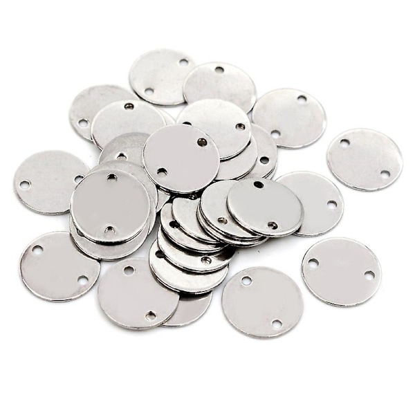 15 st/lot 12 mm 15 mm Charms 316 rostfritt stål runt halsband gör det själv