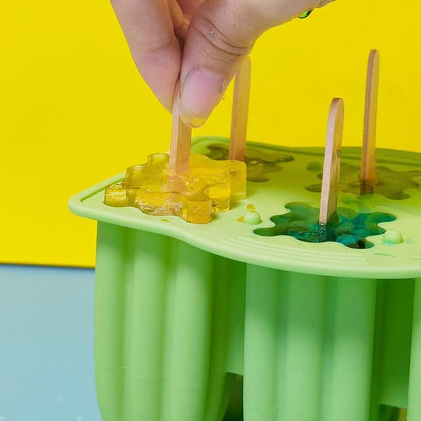 6 hullers is-silikoneforme DIY isbakke isterningforme ispindeforme fødevaregodkendt materialeform håndlavede gadgets gul