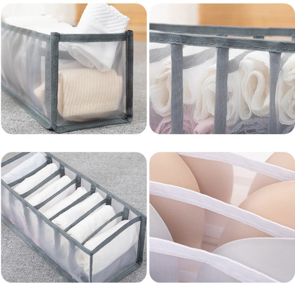 Underkläder BH Strumpor Slipsar Låda Förvaring Organizer Box Garderob Grey Square 6 grids