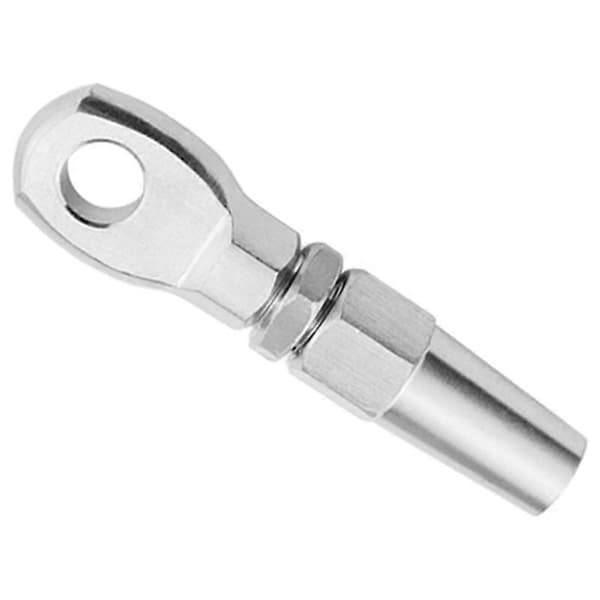 2 stk. Marine Grade 316 rustfrit stål Swageless Eye Terminal Wire Cable Rope Diy Fitting Rigging Ha[dt] silver