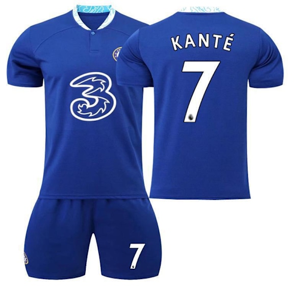 Chelsea 2023 Hemmafotbollströja - Barn Sportuniform med Nummer Kante NO.7 S