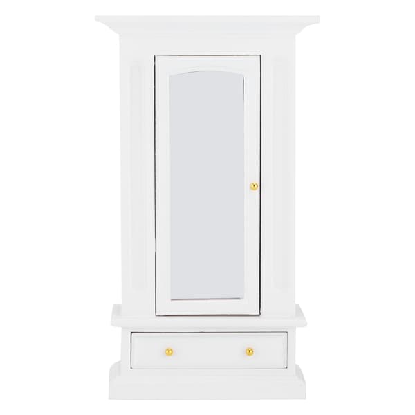 1:12 Dockhus Miniatyr Trä Garderob Simulerad Möbelmodell Leksakstillbehör Vit