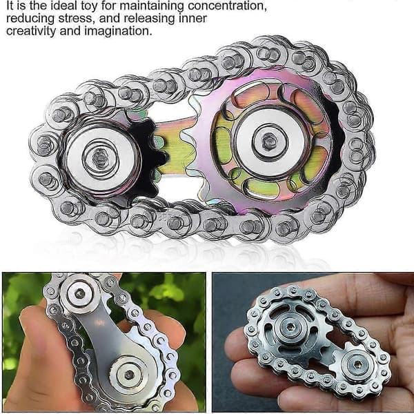 Gearkæde fidget spinner, bordplade spinner, EDC legetøj, dekompressionslegetøj, børnelegetøj