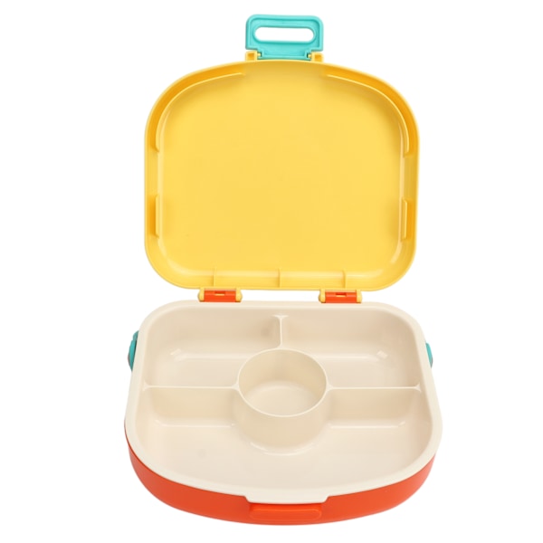 Gul Bento Lunchbox med Separata Fack i ABS, Spänne, Läckagesäker Design, Luftventil, Värmebeständig, Inkluderar Sked och Gaffel Yellow