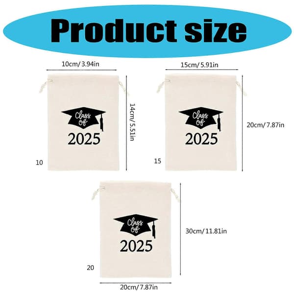 2025 Godisväskor för examen Jul Bröllopsgodisförpackning Presentpåsar för examensfester och evenemang 15x20cm
