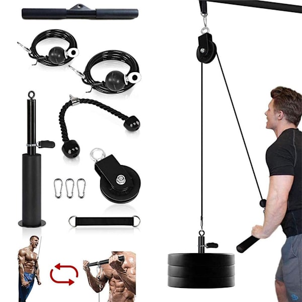 Kraftig Underarms Håndledsrulle Træner med Trissesystem til Lat Pulldowns Biceps Curls Triceps Extensions