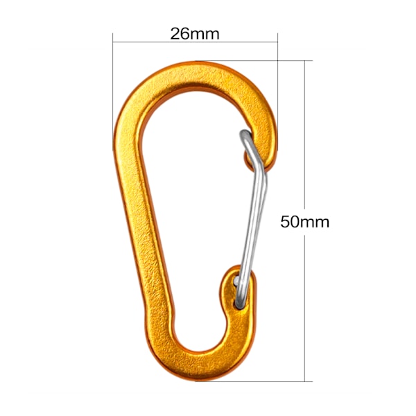 5-Pakning Mini Aluminium Karabinkroker for Nøkkelringer - Perfekt for Camping, Fotturer, Fiske og Ryggsekkturer