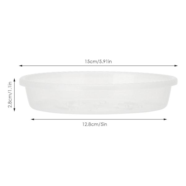 5-delt transparent matchende brettsett (16 cm ytre diameter, 12,8 cm indre diameter) for 6-7 tommers gjenstander