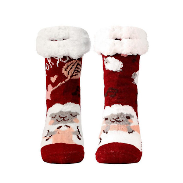 Kvinnor Vinter Thermal Slipper Strumpor Fuzzy Warm Home Sleep Socks