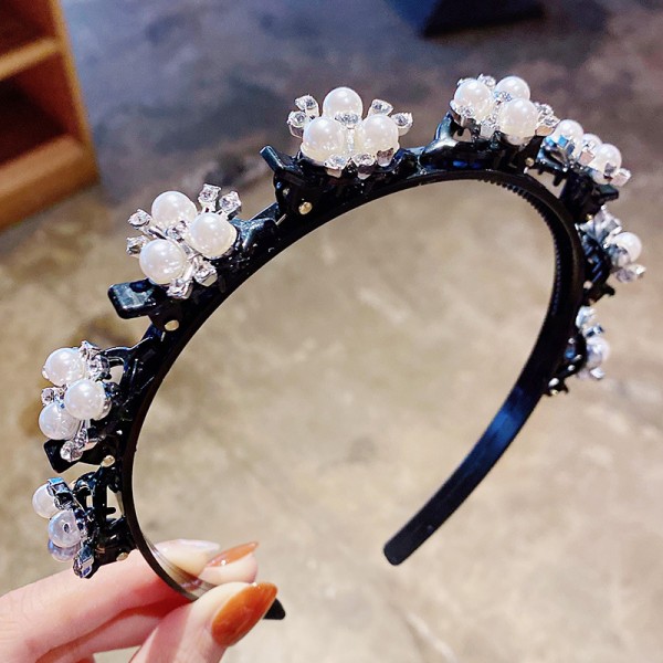 Ins net röd pärla strass hårbåge style 8