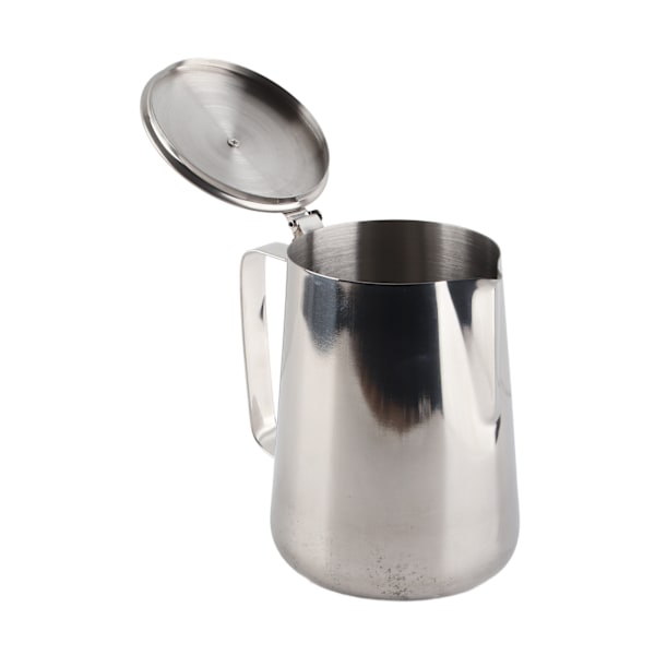 Kaffekrus i rustfritt stål med lokk - 2000 ml melkeskumkanne for latte-kunst