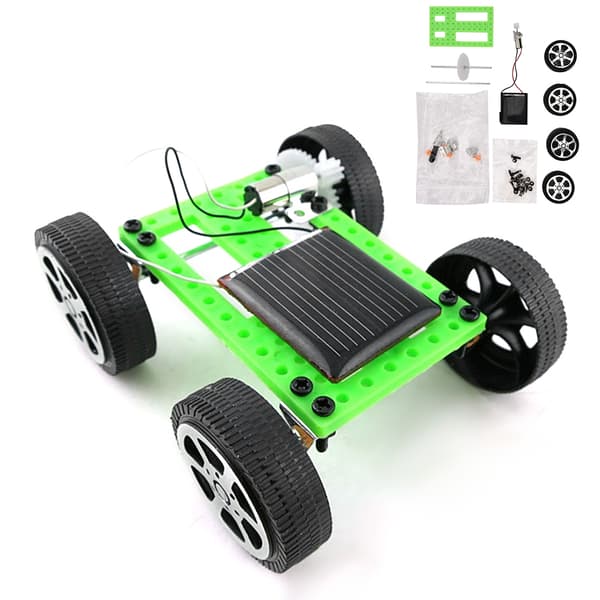 Barn Mini Solenergi Bilmodell DIY Vetenskap Montering Leksak Pedagogisk