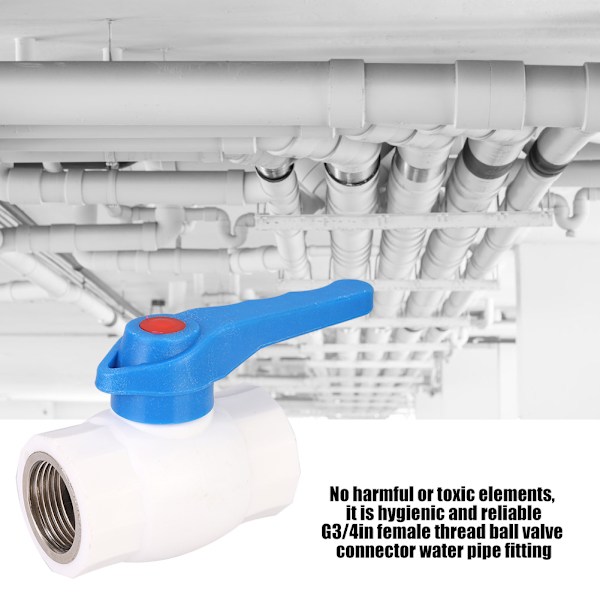 Plast G3/4\" Hunngjenge Kuleventil Kobling for Vannrør Fittings