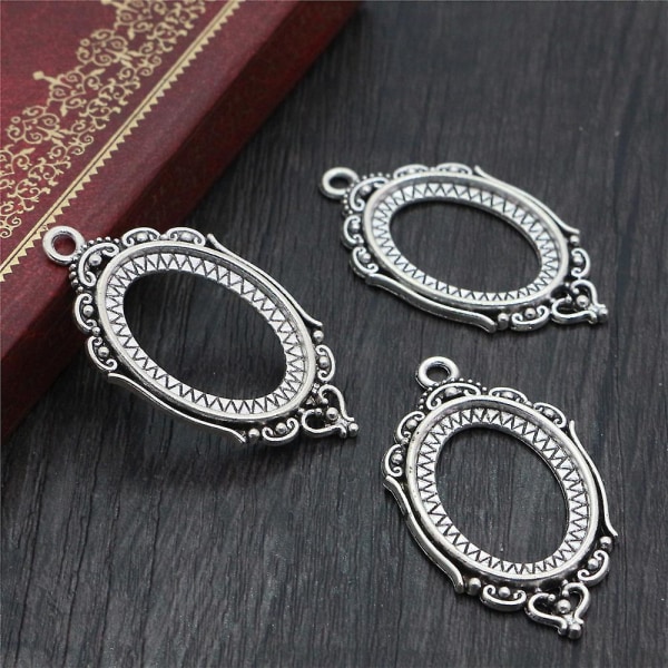 10 st 6 färger urholkning Cameo Base Inställning hängande halsband