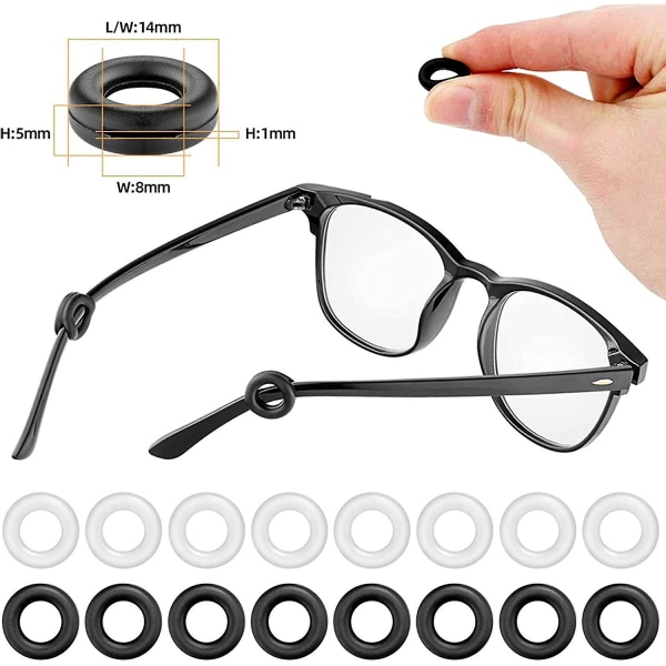 20 paria silmälasipidike - Premium silikoninen liukumaton silmälasipidike, moniväriset silmälasikahvat ja pyöreät silmälasipidikkeet