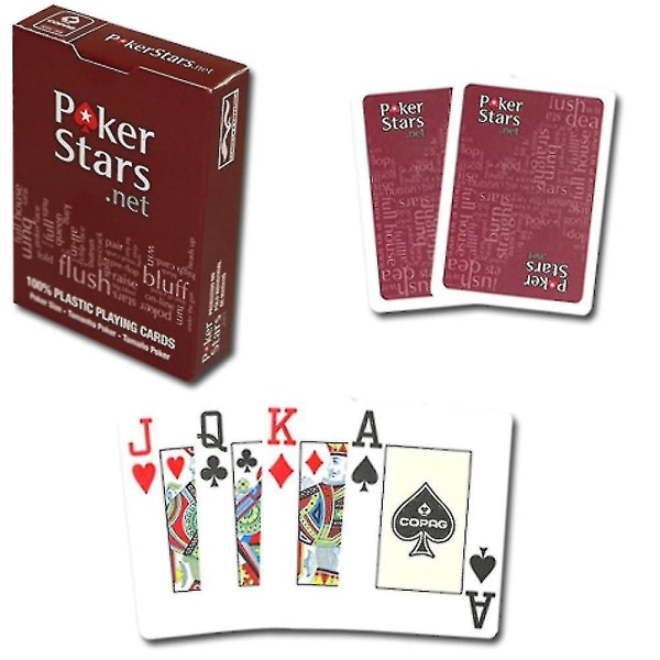 Kortspel Pokerstars Spelkort-100% plast-röd