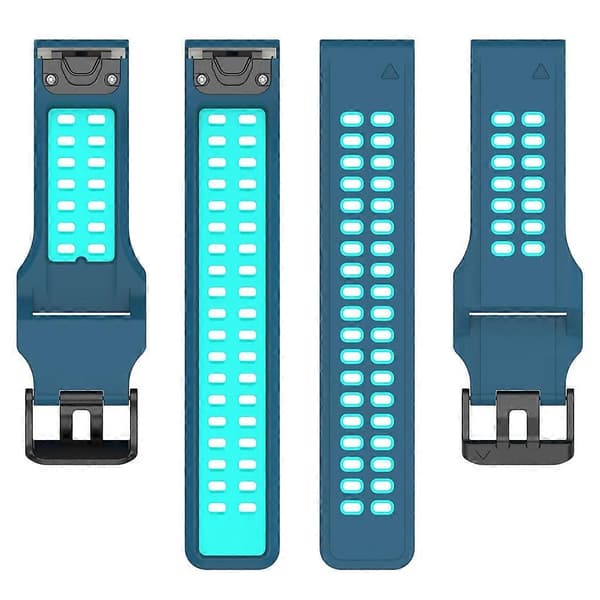 Armbånd til Fenix 7S/7S Solar/5S Plus Instinct 2S Dual Colors Rem Bælte [dt] Blå gul