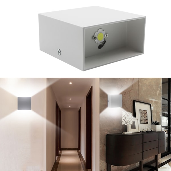 Moderne 6W Cube COB LED Væglamper til Gange, Trapper, Soveværelser og Verandaer - AC 85-265V