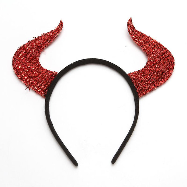 2 stk Halloween paljett Devil Pannebånd Pinnesett Devil Horn Pannebånd Devil Hairband Halloween Devil kostymetilbehør til halloweenfester og djevel
