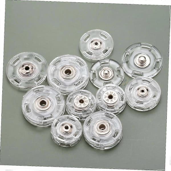 Genomskinliga tryckknappar 25 mm, set om 10 Transparent