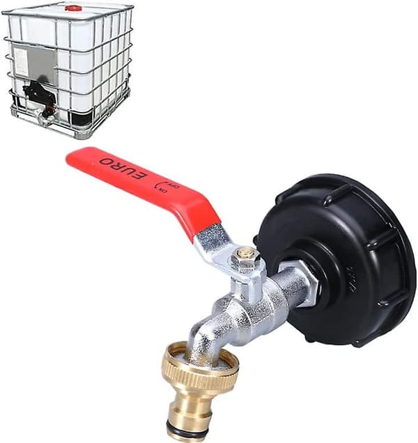[DT] IBC Tank Kran 1000l Regnvannsoppsamlingskran | IBC Vanntankadapter 1/2 Dobbel Regnvannsoppsamlingskran