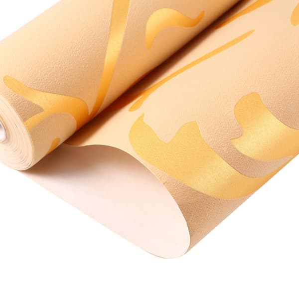 Fiberduk Tapet Barokk Design Damask Ornament Gull 3D Optisk Effekt