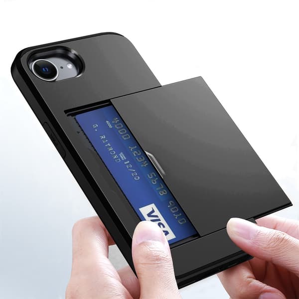 SKALO Armor Kortholder Cover til iPhone 17e - Sort Svart black
