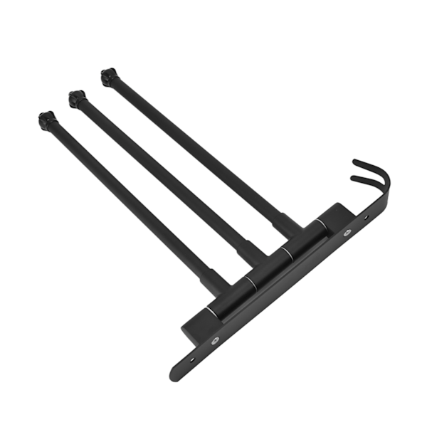 Svart, rustfritt stål, dreibar håndkleholder - 3-arms roterende håndklestang for bad, garderobe, kjøkken