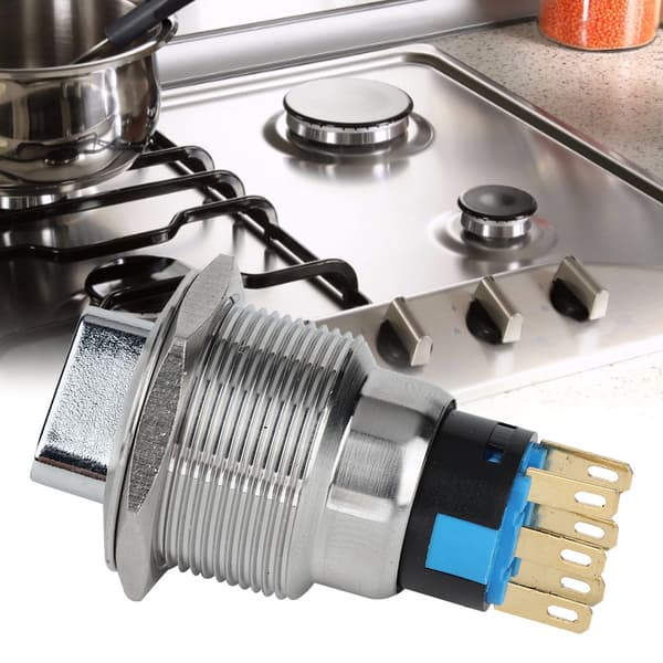 19 mm rustfrit stål 6-benet 3-niveau IP67 omskifter