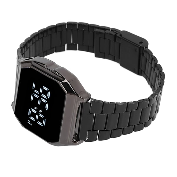 Digitalt sportsur med Tetragonum-design, LED-nattelys, alarm, timing, foldelås - ideel til studerende, daglig brug i sort