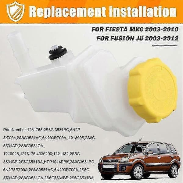 MK6 1.4 16V Servostyrningspump Reservoar Vätsketank Ersättning 2S6C3531AD AC BB White
