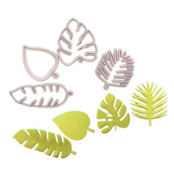 4-delt tropiske blader kakeformsett for Luau kakedekorering