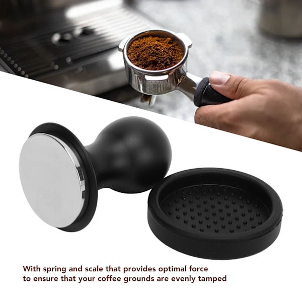 Skaleret Solid Kaffetamper i Rustfrit Stål med Pulvernål