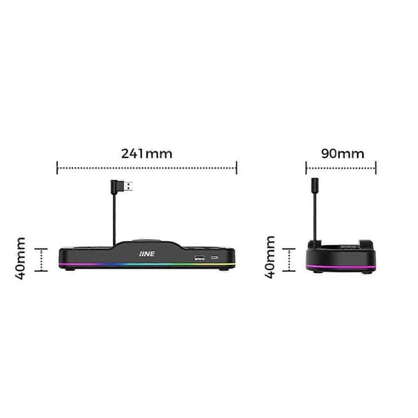 IINE Køleventilator Switch 2 Dock Dobbelte Ventilatorer med RGB-belysning Forbedret Kølesystem til Spillekonsol