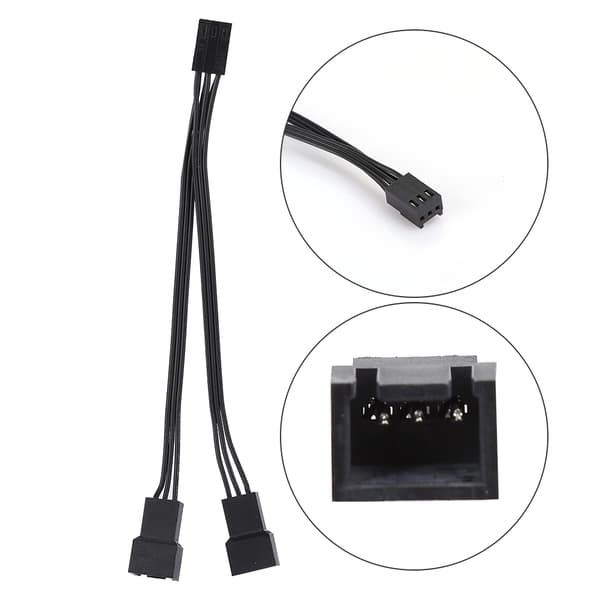 5 stk. 3-pinners 1 til 2 CPU-chassisvifteforlengelseskabel splitterhylseadapter strømledning