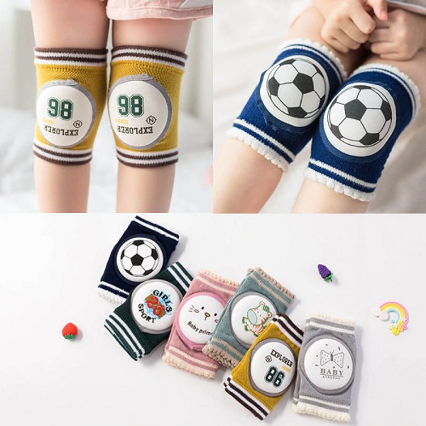 1 par Baby Knäskydd Säkerhetskrypande armbåge 0-4year Blue zebra