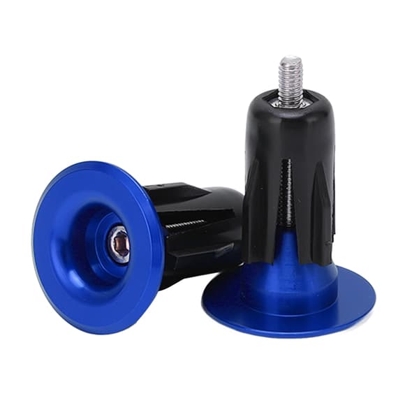 2 par universal mountainbike-greb endepropper i aluminiumslegering, blå