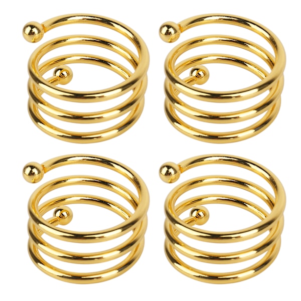 8 stk. Elegante Gull Spiral Metall Serviettringer - Rustsikre for Bryllup, Bursdager og Familiesammenkomster