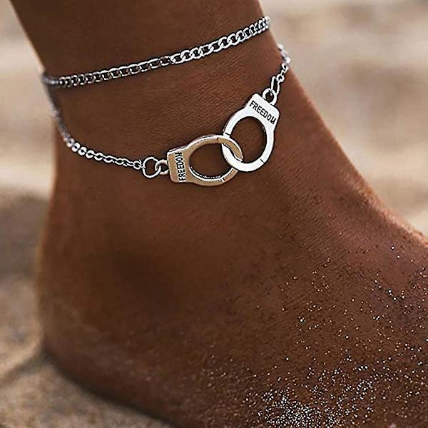 Guld Silver Handbojor Anklet Par Beach Anklet gold