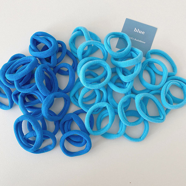 \"50 stk. bløde fløjlshårbånd - Høj elastisk elastisk hårtilbehør til dating og kontortøj i blå\"