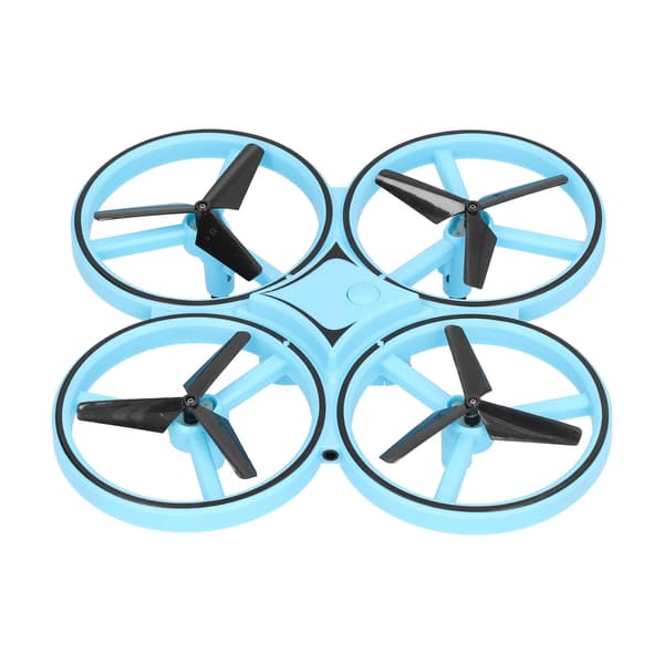 RC Mini Drone Gravity Sensor LED Light Quadcopter Barnleksak med Dubbel Fjärrkontroll Klocka Blå
