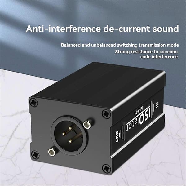 Dobbelkanals 6.5 XLR Mikser Balansert Lydsignalisolator Eliminerer Strømstøy Lydsignalisolator