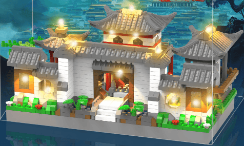 3008 bitar tre-i-ett Suzhou Garden monteringsbyggstenar 3D-pussel
