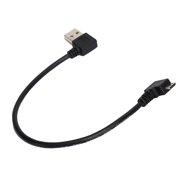 USB A - Micro USB -uros oikeakulmainen adapterikaapeli 24cm musta