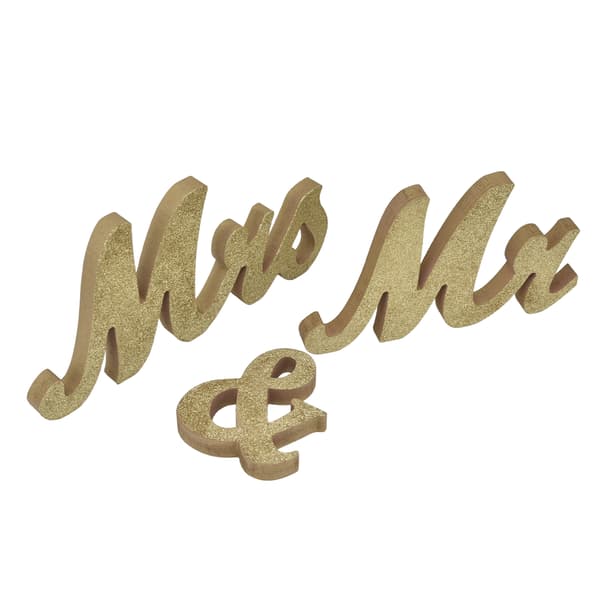 Mr Mrs Skylt Bröllopsbordsdekoration Guld Bokstav Ornament Jubileumsfestdekorationer