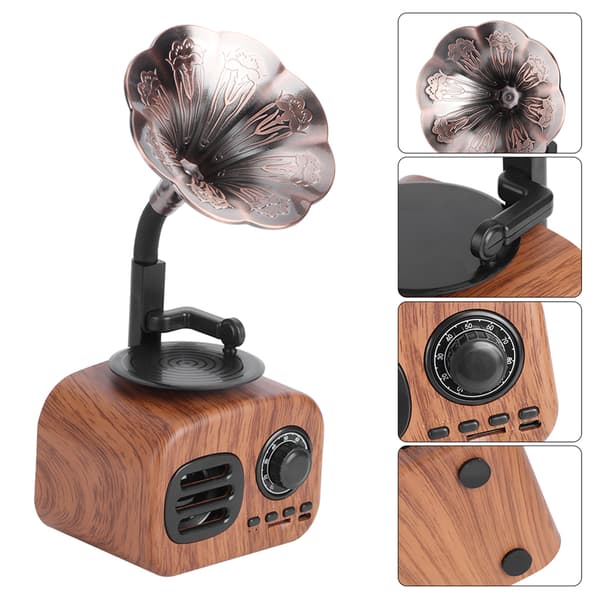 Retro Bluetooth -kaiutin, langaton musiikkisoitin PC:lle, matkapuhelimelle ja tabletille