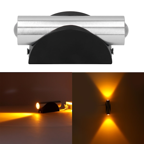 2W Kaksipäinen LED-seinävalaisin kotibaariin ja kuistin sisustukseen (AC85265V, keltainen valo)