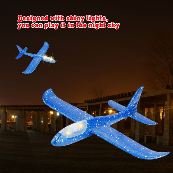 Blå Glansfuld Natflyvende Håndlancering Mini Svævefly Legetøjsfly Model