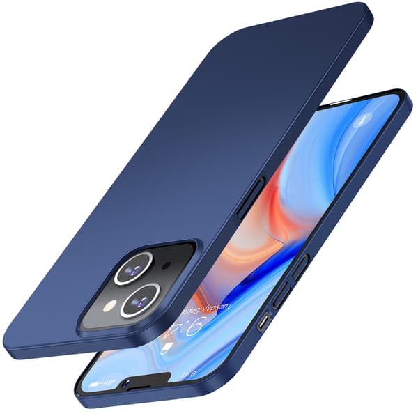 6,1 tums ultratunt, falltåligt, matt mobilskal för iPhone 13 Blå